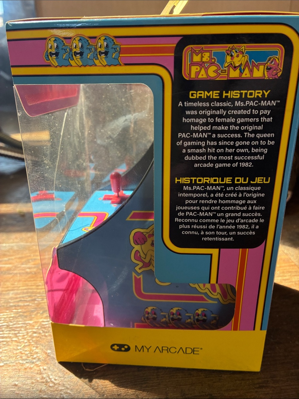 Arcade Ms. Pac-Man Retro Micro Arcade - Blue/Pink/Yellow - Picture 3 of 3